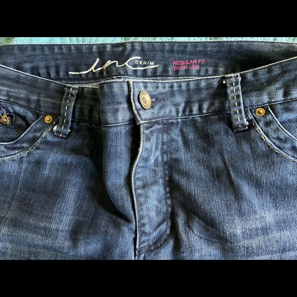 INC Denim regular fit boot leg jeans